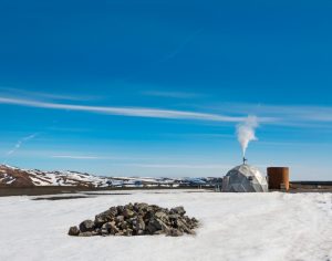 Bohrloch für Geothermie in Island