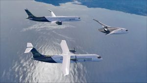 3 Airbus-Tero-Emission-Modelle im Flug 
